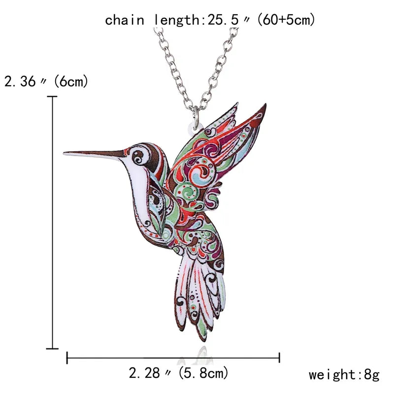 Acrylic Hummingbird Necklace