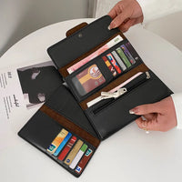 Faux Leather Magnetic Wallet with additional checkbook cover