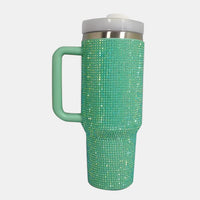 Rhinestone Stainless Steel Tumbler with Straw-Choose Color