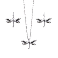 Dragonfly Necklace and Earrings Set