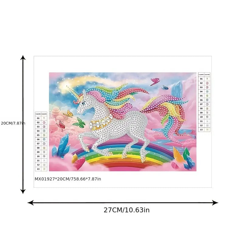 Frameless Diamond Painting Kit-Sparkly Unicorn