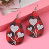 Plaid Leather Earrings with Hearts