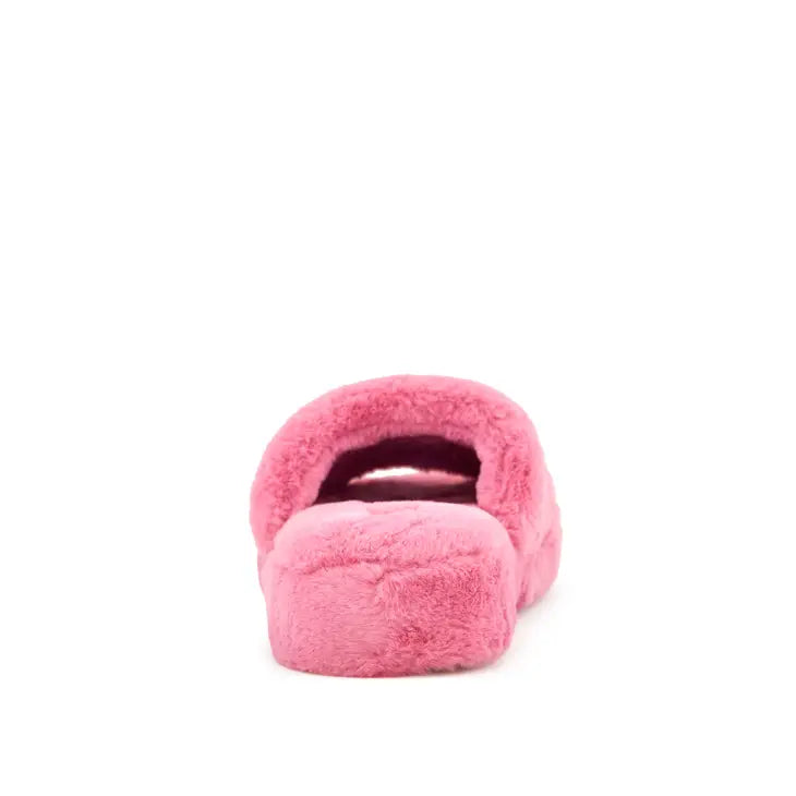 Nest Brand Women's Geneva Faux Fur Slipper-Coral Pink