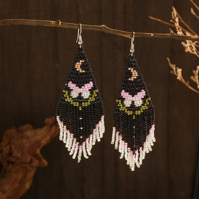 Handmade Butterfly Seed Bead Earrings