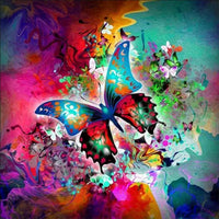 Frameless Diamond Painting Kit-Butterfly Colors