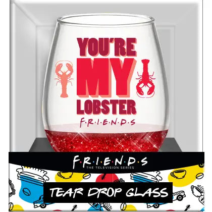 Friends You're My Lobster 20oz Stemless Glass with Glitter