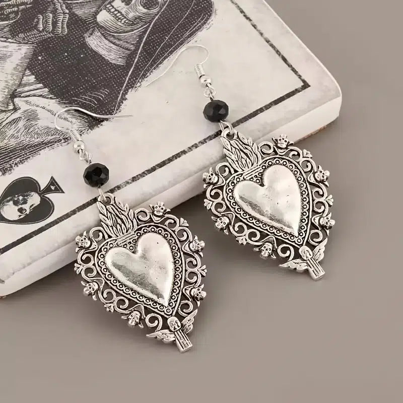 Vintage Inspired Heart Earrings