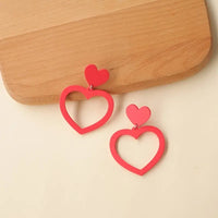 Acrylic Heart Post Back Earrings-Choose Color