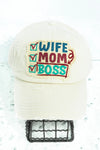 Distressed Wife Mom Boss Hat