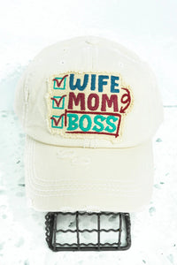Distressed Wife Mom Boss Hat