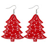 Lightweight Leather Christmas Tree Earrings-Choose Color
