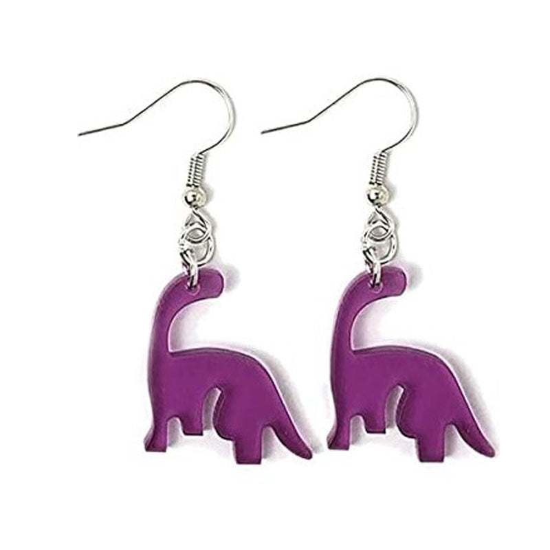 Purple Dinosaur Earrings