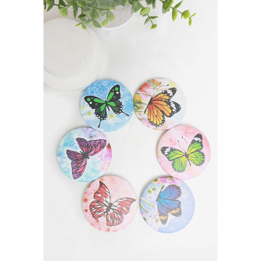 Butterfly Print Round Compact Mirror-Choose Style
