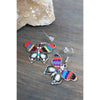 Butterfly Earrings with Gem and Textile Detail