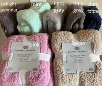 Campbell Ramsay Lightweight Plush Sherpa Throw 50" X 60" Choose Your Color